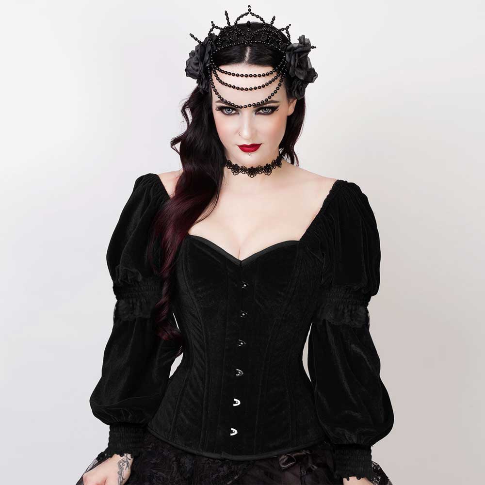 Attitude Corsets - Tibanna Overbust korset - Zwart